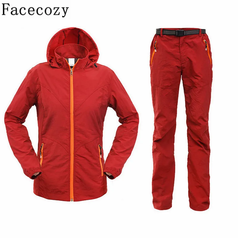 Facecozy женская летняя уличная Рыбалка УФ рубашка + брюки/комплект быстросохнущая рубашка для кемпинга и походов с длинным рукавом для охоты
