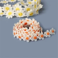 1meterlot daisy sun flower trim high quality lace fabric embroidery handmade patchwork ribbon diy decoration sewing accessories
