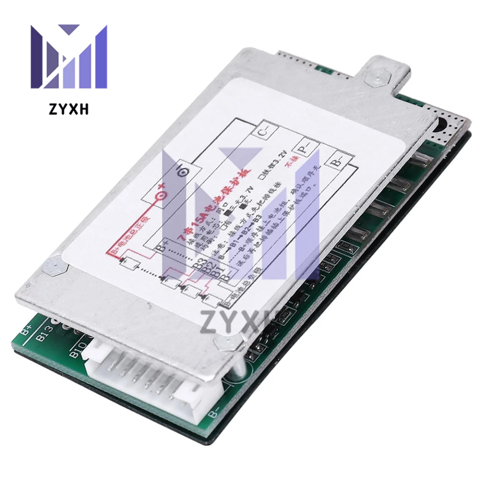 

BMS 7S 15A 29,4 V 18650 литий-ионная плата для зарядки аккумулятора, защита от перезаряда общего порта/короткого замыкания для электрического велосипеда