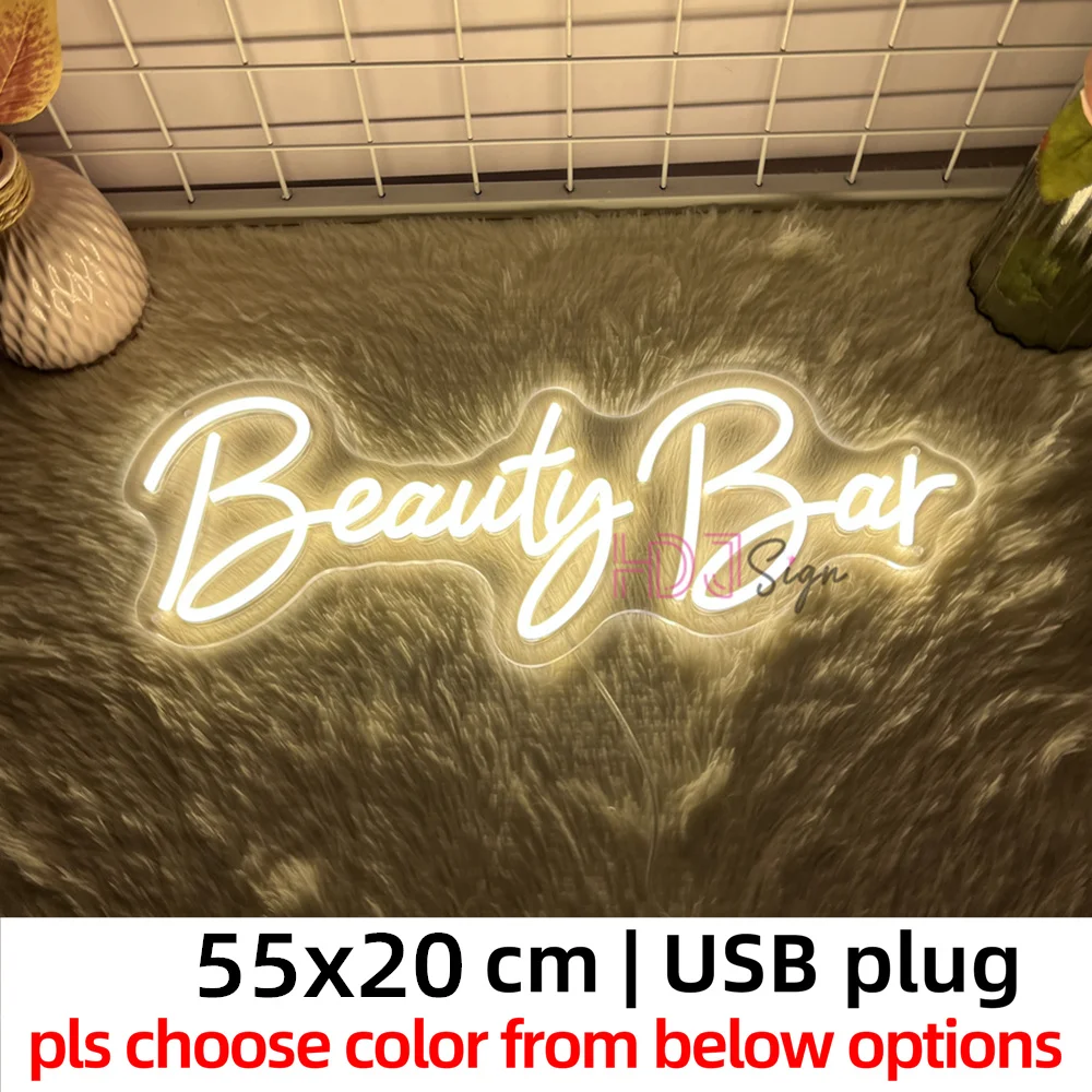 

HDJSIGN USB неоновая светодиодная вывеска "Beauty Bar"