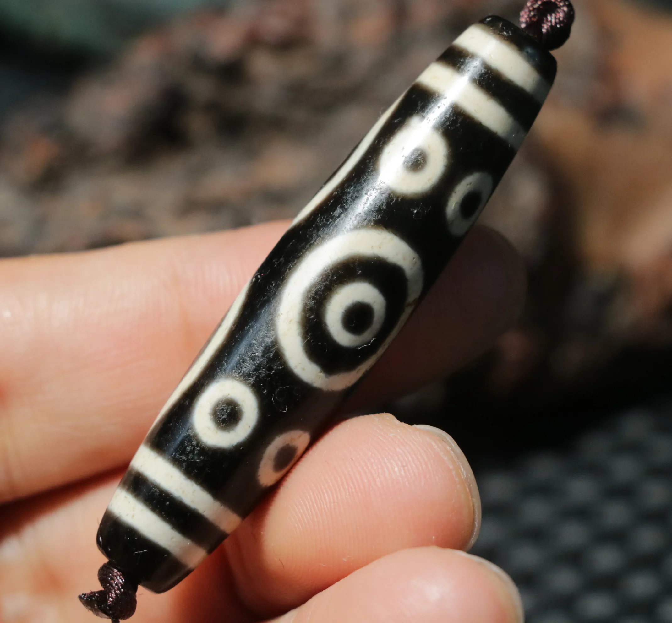 Уникальный узор Сокровище Тибетский топ Старый агат 11-глазый Big Master dZi Подвеска из