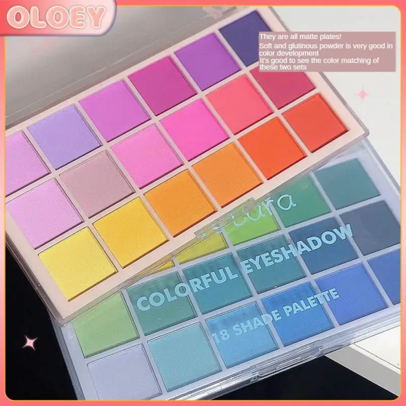 

Weight 93.5g Eye Shadow Tray 14.5 8 1cm Shiny Eye-shadow High Pigmented Matte Eye Shadow Stage Makeup Eye-shadow 18 Colors