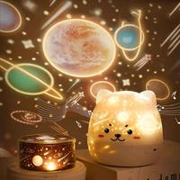 led star galaxy star projector night light speaker for home room bedroom decoration kids bedside lamp gift