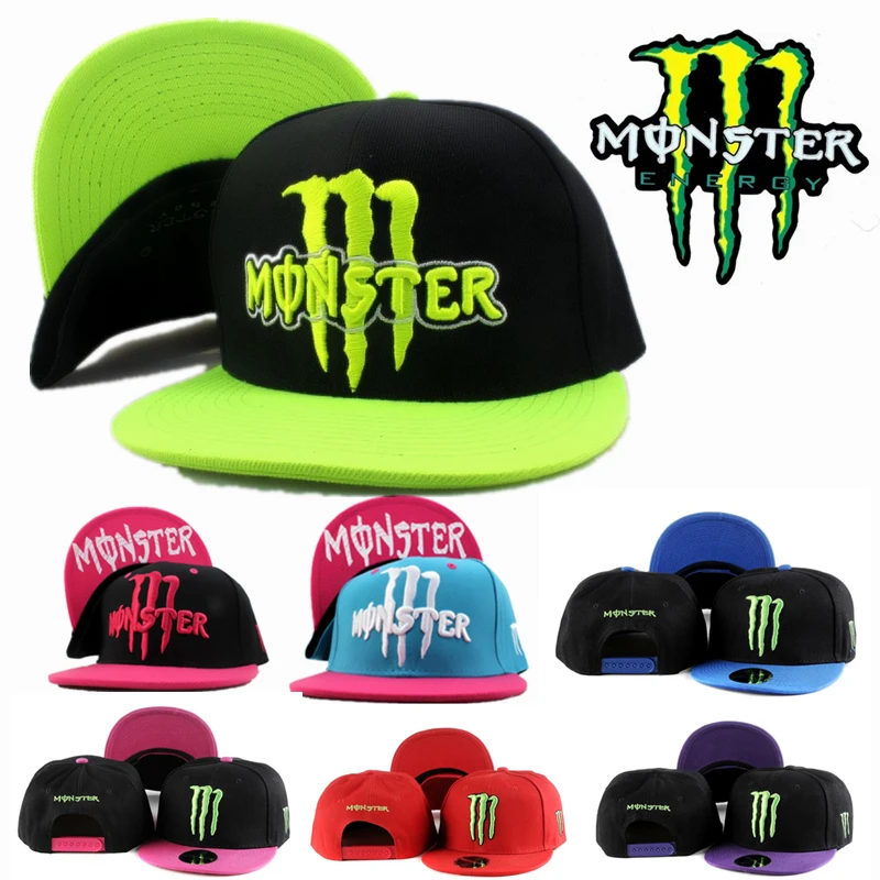 

MonsterEnergy Baseball Cap Snapback Hat Hats & Caps Men Moto Letters Racing Motocross Riding Hip Hop Sun Hats