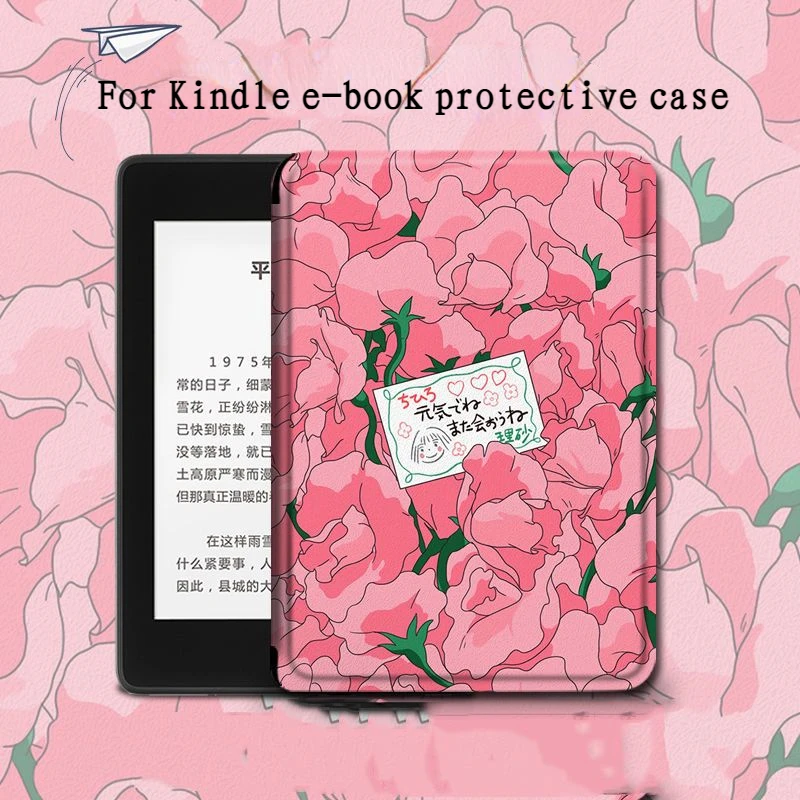 

For Kindle Protective Case EBook Paperwhite4 Pink Flower Oasis3 Creative 2 Migu Kpw1 Case Funda Kindle 7 Generación Paperwhite