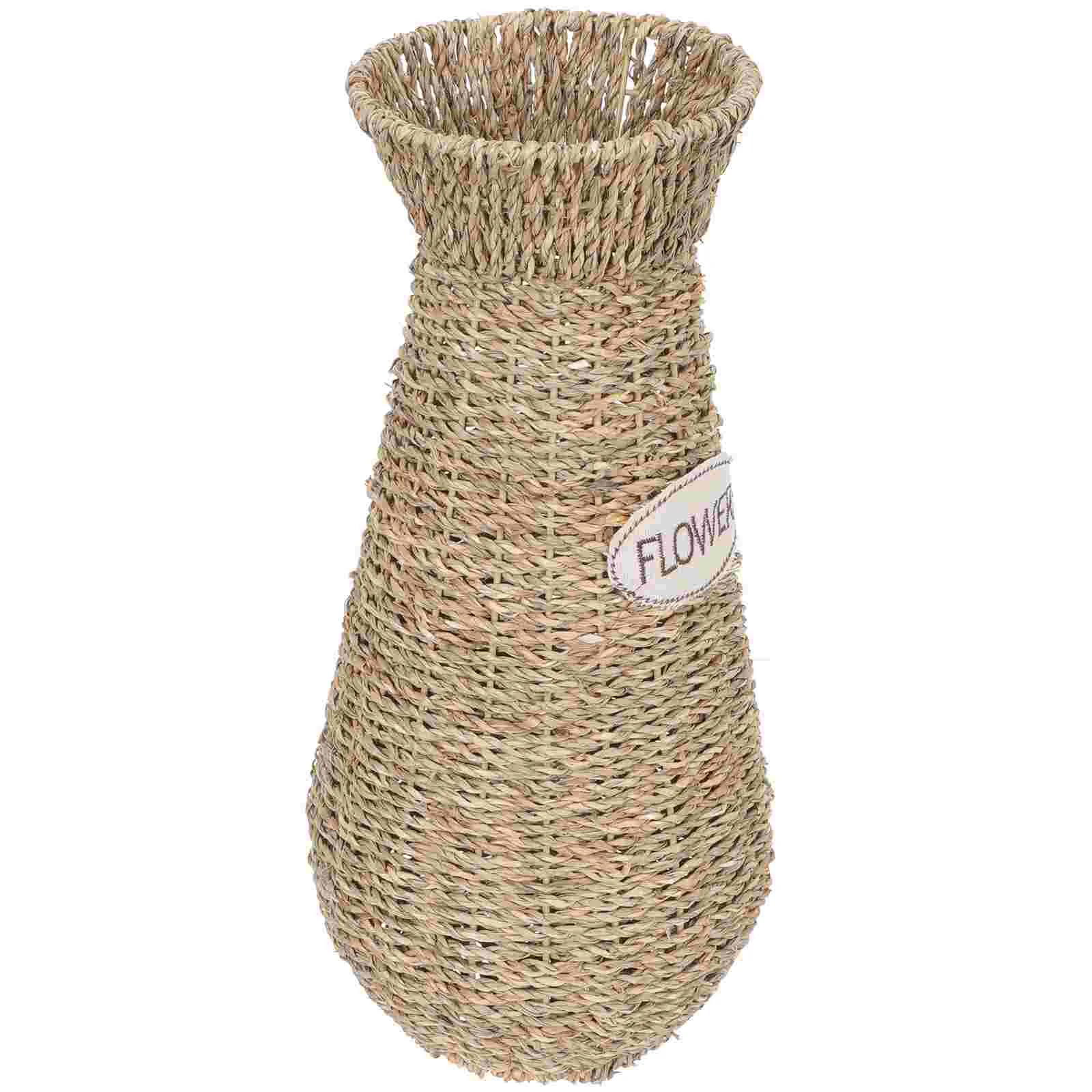 

Flower Arrangement Portable Floor Vase Hand Woven Flowerpot Ornament Container Simple