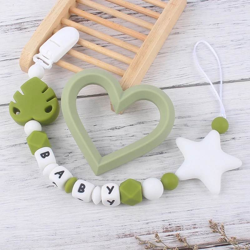 

Silicone Pacifier Holders 5 Colors Soothie Teethers Baby Binkies Clips for Boys Grils Teething Colorful Silicone Dropshipping