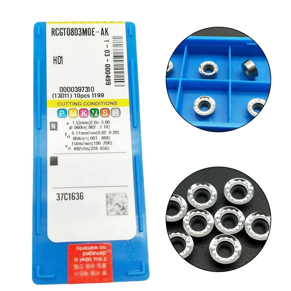 

10PCS RCGT0803MO-AK Insert Carbide For Aluminum RCGT0803MO-AK H01 Milling Inserts Indexable Cutting Tool