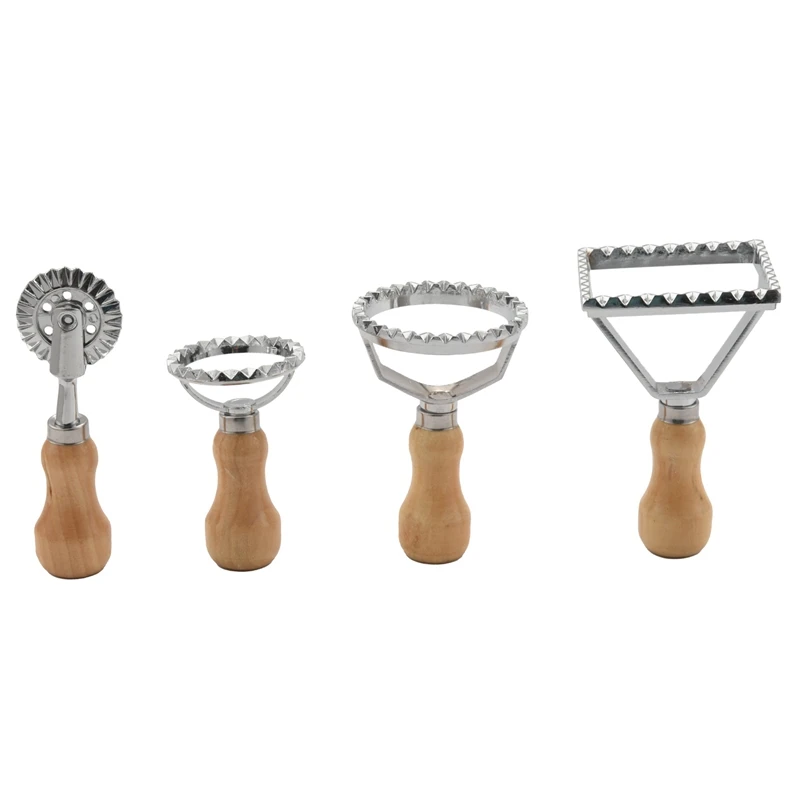 

Ravioli Maker Cutter Stamp Set-Leading Dough Cutter and Press Stamps with Wooden Handle-For Ravioli, Pasta, Dumplings Lasagna