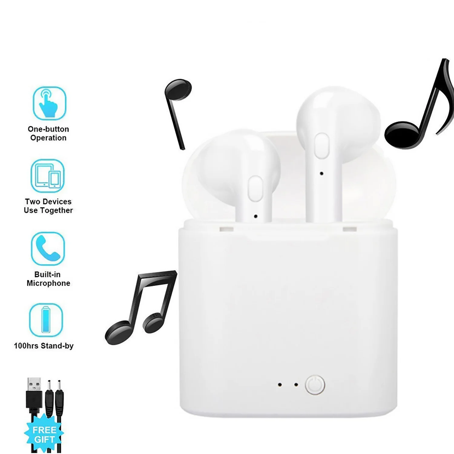 

TWS Wireless Bluetooth Headsets I7s Stereo 4.2 in-Ear Sports Earbuds In-ear Headphone Headset With Charging Case