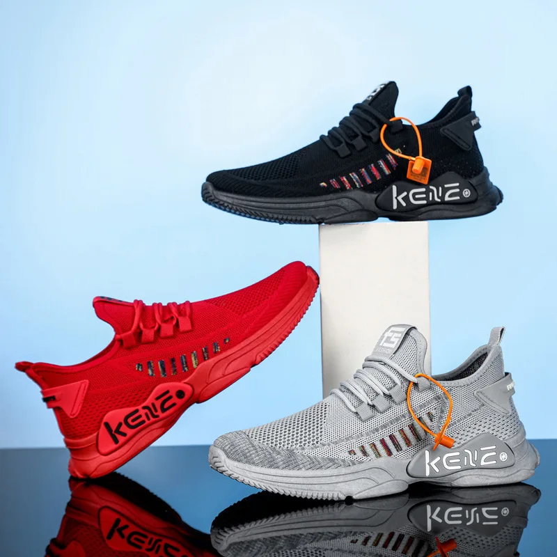 

2022 Summer New Men's Shoes Trendy Breathable Men's Sports Shoes Fashion Casual Running Student Shoes Flyknit Men's Shoes