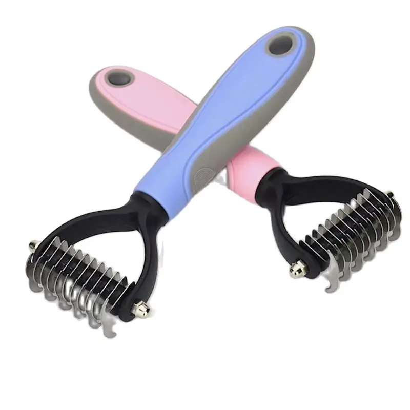 

Hair Removal Comb for Dogs Cat Detangler Fur Trimming Dematting Deshedding Brush Grooming Tool For matted Long Hair Curly Pet