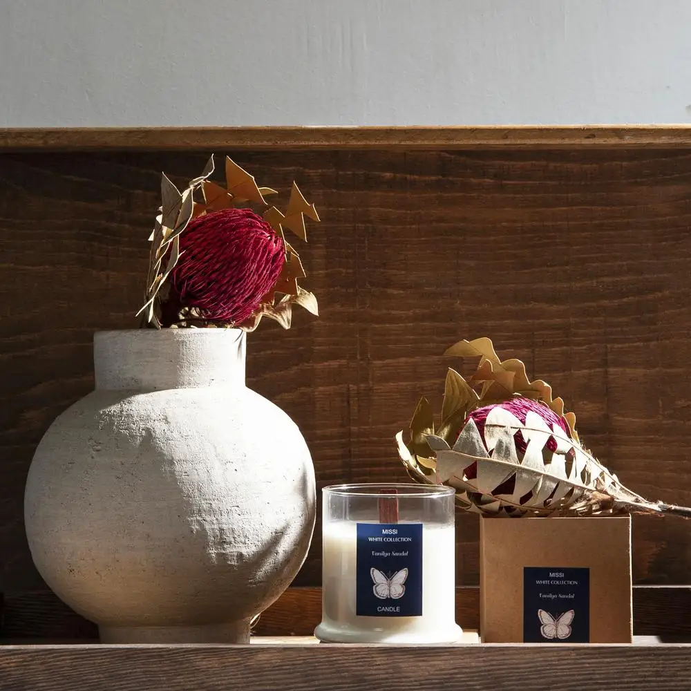 Стеклянная банка для свечей с ванилью в белом стекле 8 х7 см дома кухни гостиной и