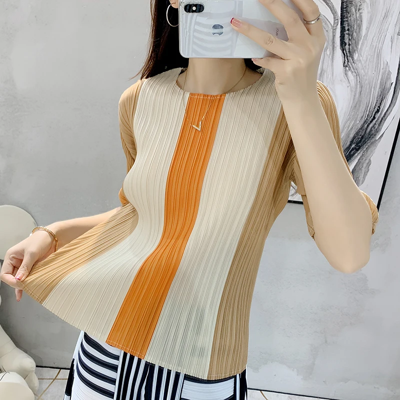 Женская футболка Sanzhai Новинка лета 2024 Приталенный топ в гонконгском стиле с