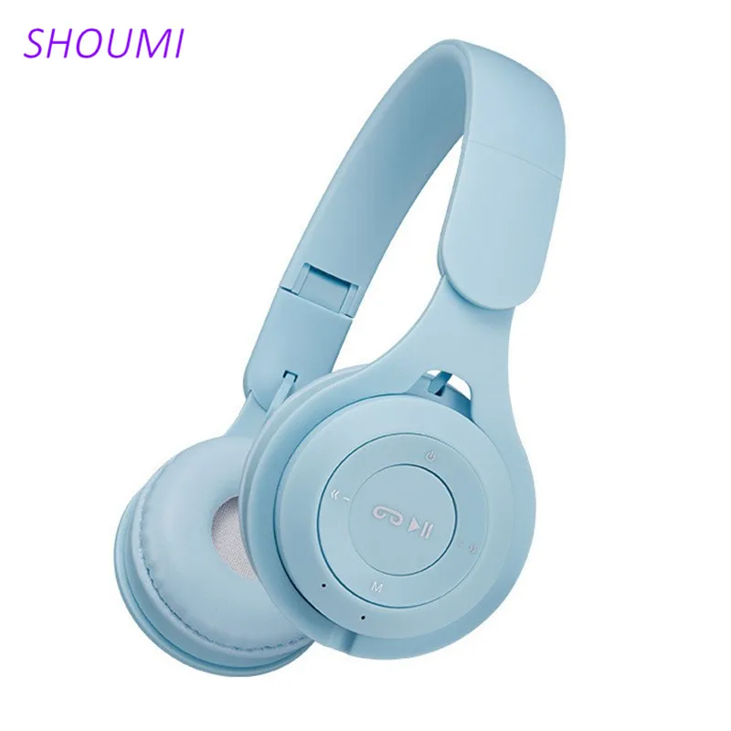 Y08 Wireless Headphone Macaron Bluetooth Headset Fold Helmet Stereo Earphon Support TF-Card Mp3 Play FM Radio with Mic for Music