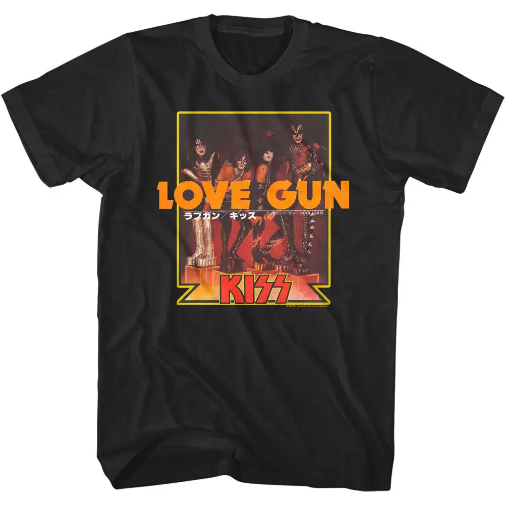 Kiss Love Gun японский альбом Обложка Мужская футболка Nyc Рок Группа Официальный Merch