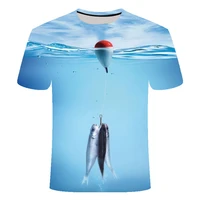 2022 summer mens and womens 3d sea fish print t shirt round neck funny birthday gift