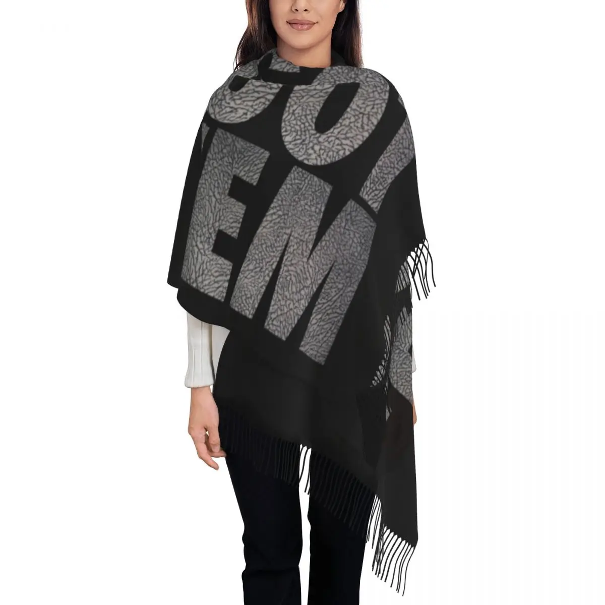 Шарф унисекс с принтом на заказ зимний теплый женский и мужской стиль