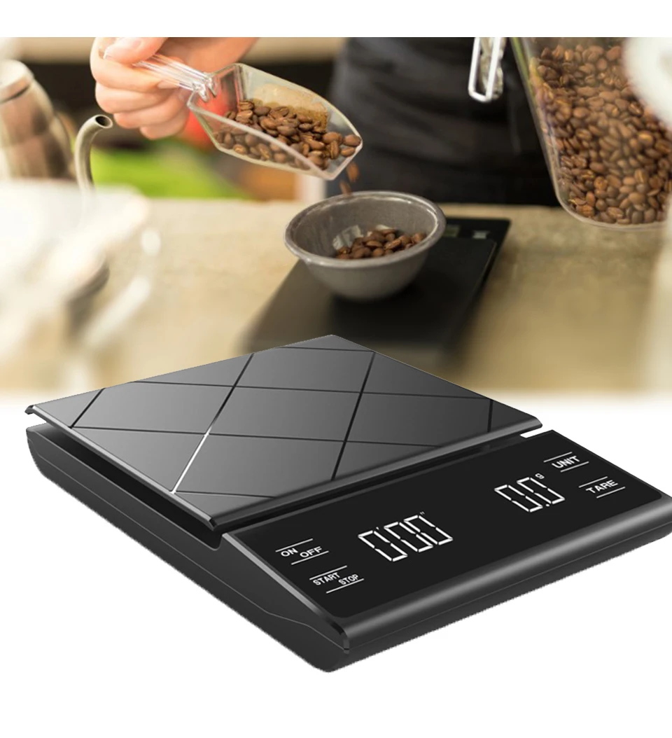 D2 Kitchen Digital Scale Electronic Precision Scale Timer Portable Household Coffee Cooking Baking Scale Kitchen Accessories