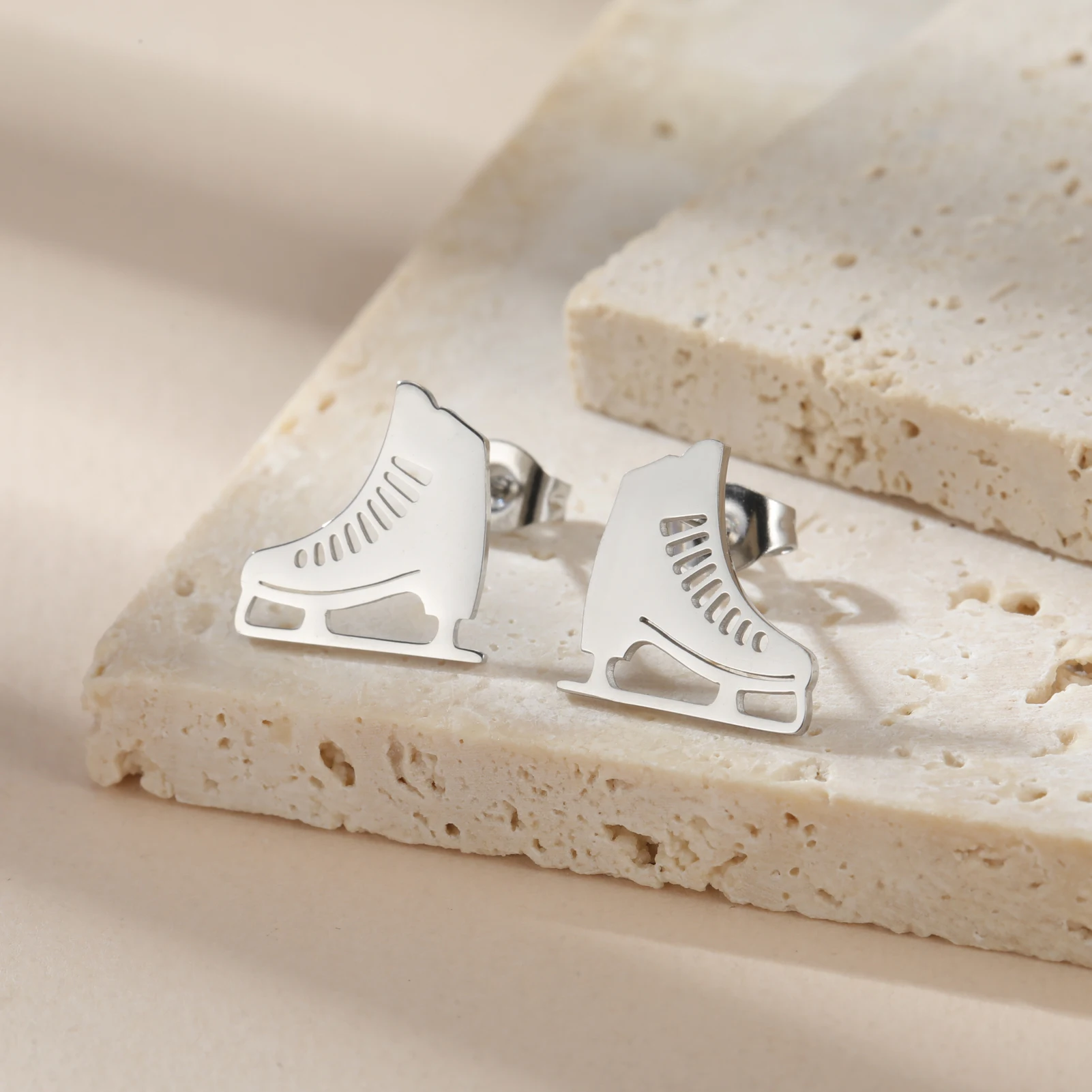 Unift Женские серьги-гвоздики из нержавеющей стали для катания на коньках Коньки