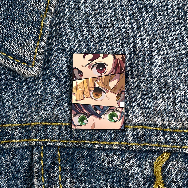 

Fashion Japanese anime Killers of demon Printed Pin vintage Brooches Shirt Lapel teacher Bag Badge Cartoon pins for Lover Girl