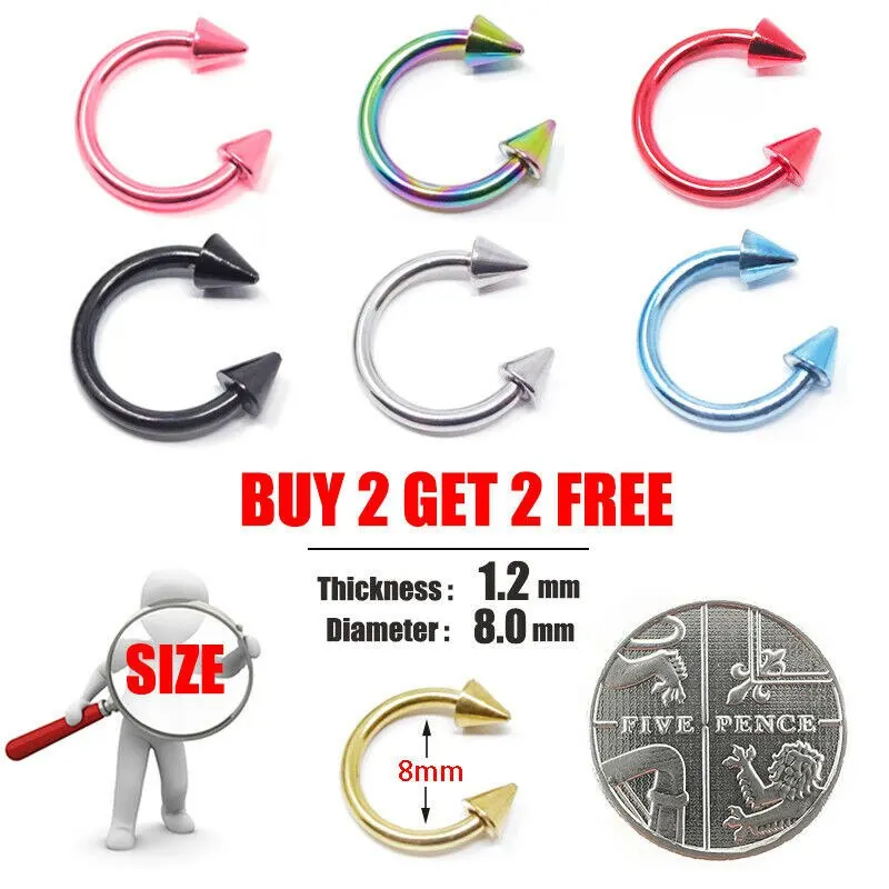 

Bar Circular piercing HorseShoe Septum Lip Cone Spike piercingjewelry Barbell Ring Body Jewelry Nose Ear Piercing