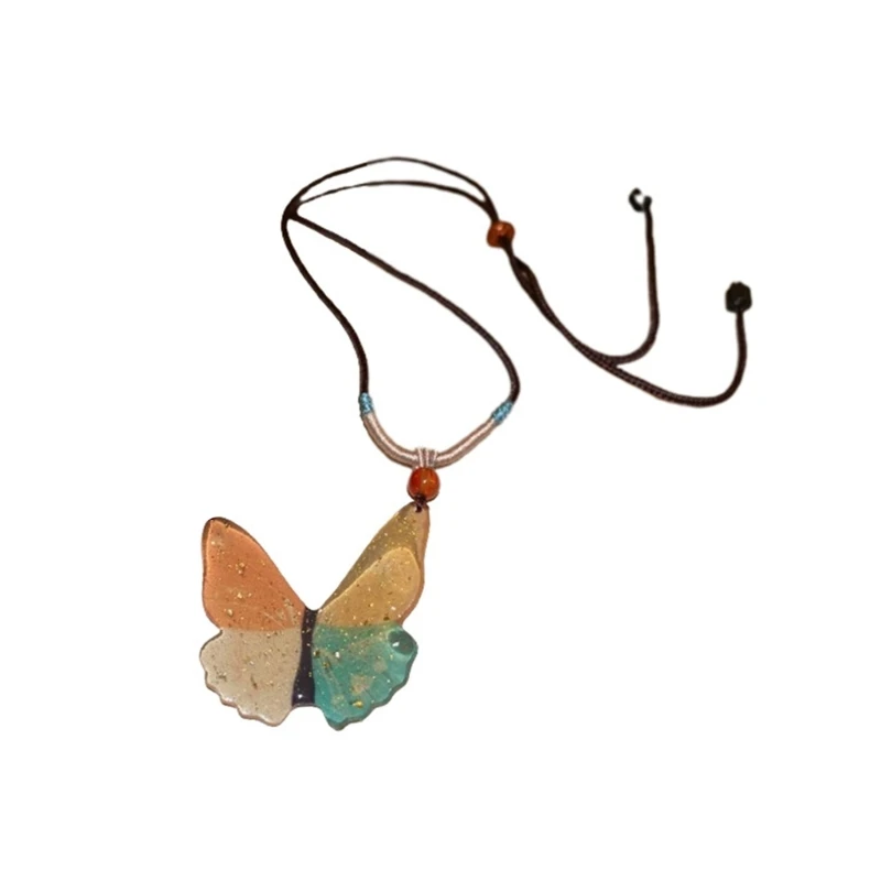 

Girl Heart Sequins Butterfly- Necklace Female Temperament Niche Collarbone Chain Korean Student Adjustable Neck Chain