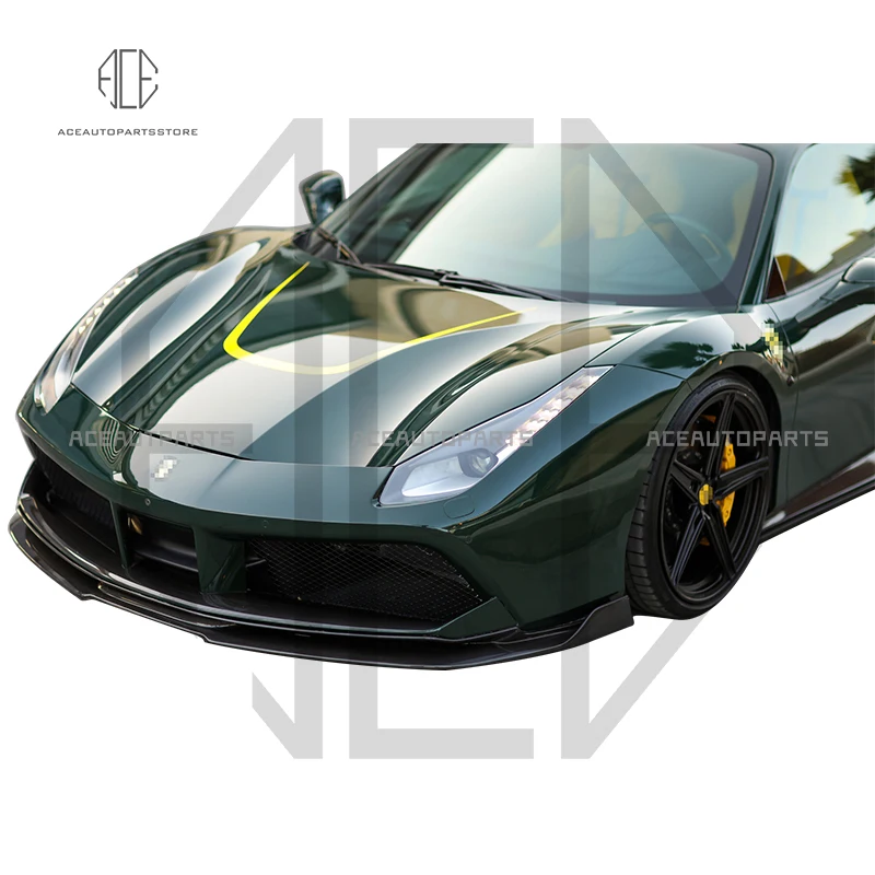 Передняя губа из сухого углеродного волокна для Ferarri 488 передний диффузор