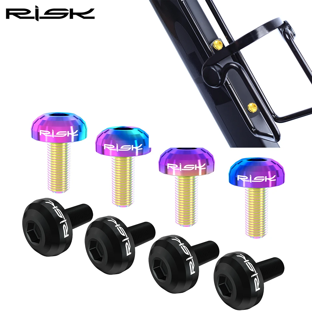 

RISK M5x12mm Titanium Bike Bottle Holder Screw Bicycle Water Bottle Cage Bolts Bottle Cage Fixing Bolts Bracket Fixed Screw