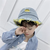 baby bucket hat spring and summer childrens cowboy hole pot hat boys and girls shade personality wild hat