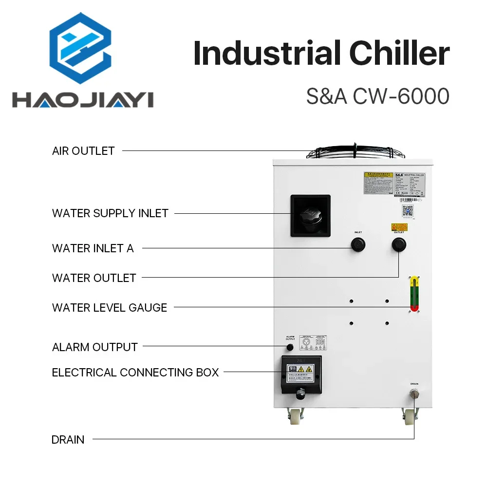 Оригинальный промышленный охладитель S &amp amp A CW-6000 70 л/мин потока R-410a ferant 50/60 Гц для