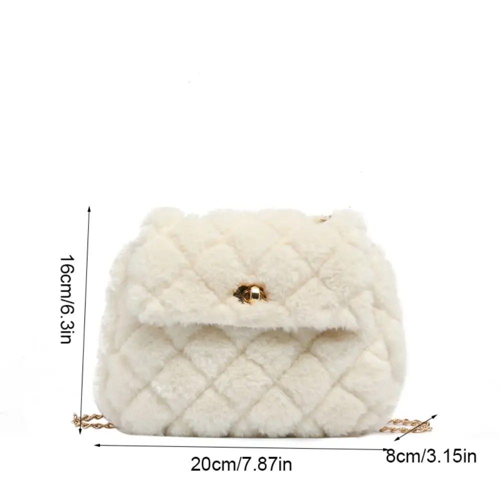 Темпераментная решетчатая плюшевая сумка на плечо в корейском стиле форме