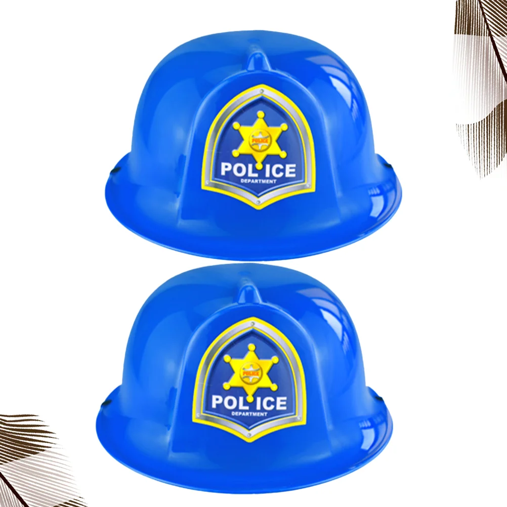 

2pcs Construction Hard Hat For Kids Simulation Police Hats Kids Role-play Safety Fun Cosplay Props Toys Gift for Children Day