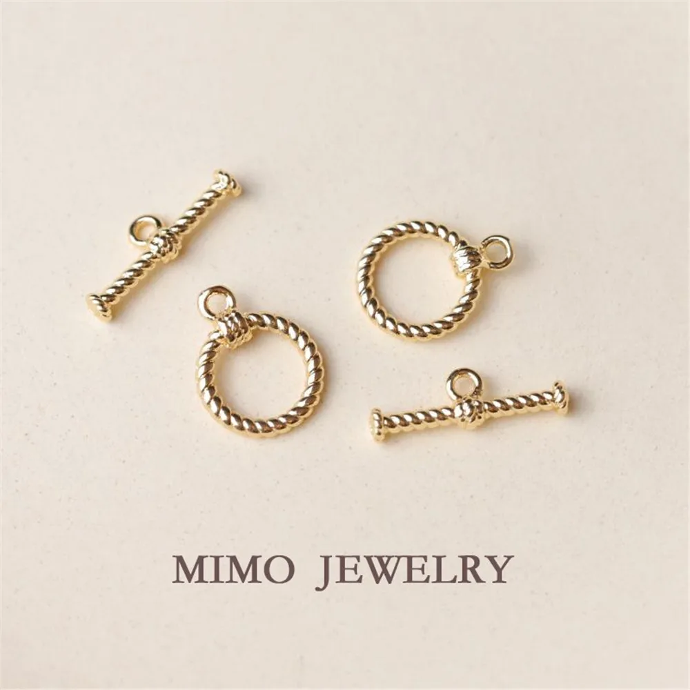 

MIMO JEWELRY Color copper plated gold thread knotted OT buckle INS wind necklace DIY link