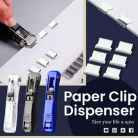 metal clip push clipper latest stapler paper fixing organizing stapler reusable portable push clamp not damage paper