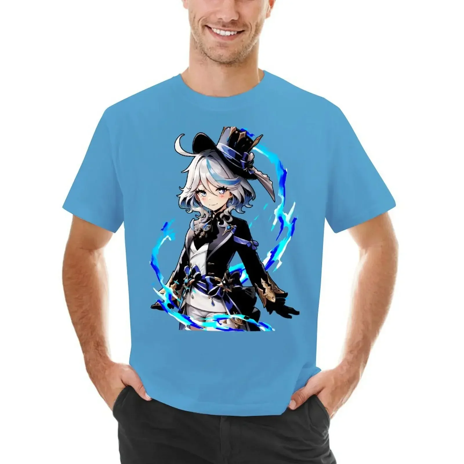 Большие размеры мужская одежда Furina Genshin Постер воздействия Canvan принт