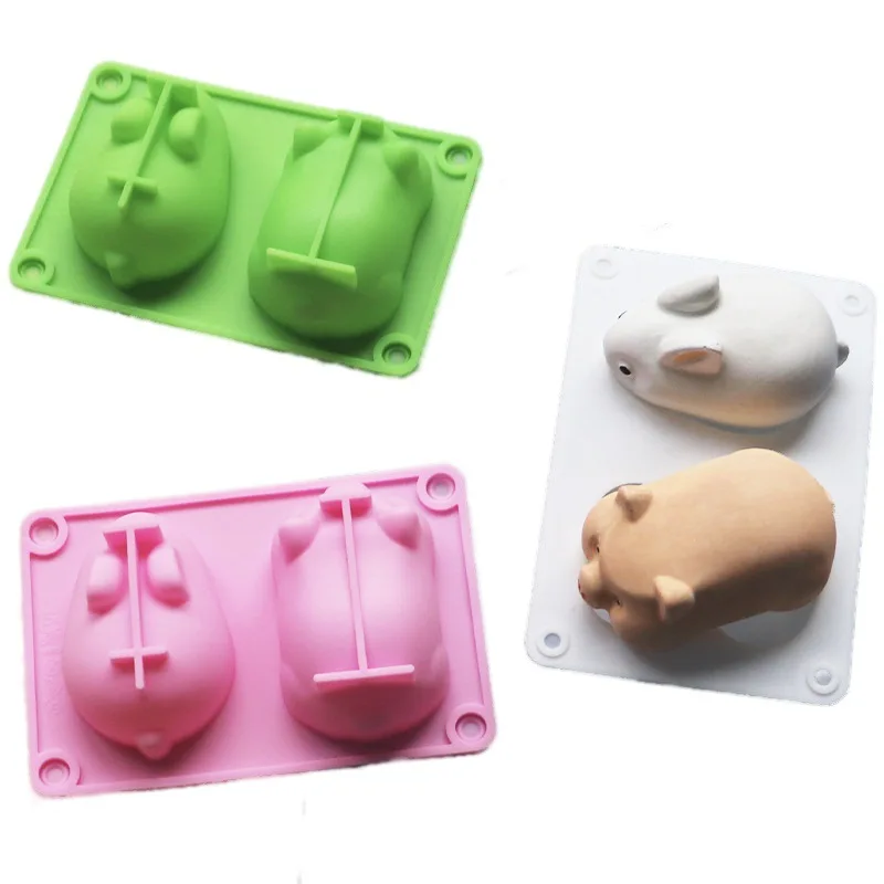 

Easter Rabbit Pig Shape Animal Silicone Chocolate Mousse Pudding Cake Mold Soap Making Tools Pastry Baking Form For Plaster DIY