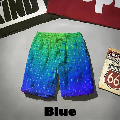 Шорты мужские с 3D-принтом в виде капель воды, забавные модные пляжные короткие штаны с градиентом, дешевые, лето