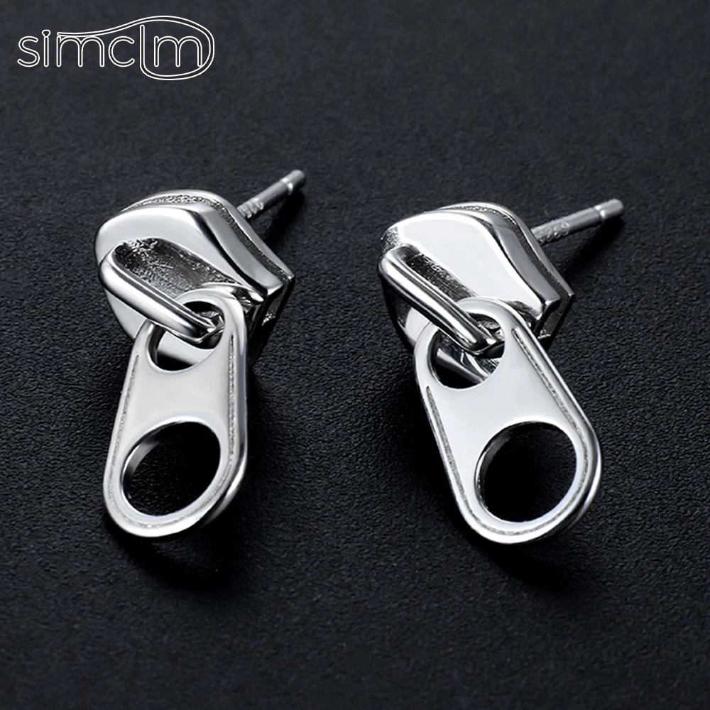 

Fashion Jewelry Personality Vintage Punk Zipper Shape Unusual Studs Earrings Brief Style for Women Men's Cool Funny Accessory