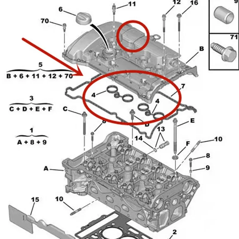 Двигатель 9805264280 для Peugeot308 408 508 3008 CitroenC4L C4Picasso C5 DS 1.6THP Крышка корпуса клапана