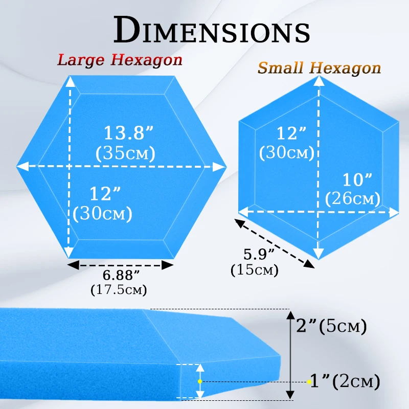 Шестигранная акустическая пена TOUO 6/12/24 шт. домашняя Звукоизоляционная студийная