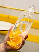 glass graduated water bottle glass milk cup with clear time scale heat resistant wide mouth sports large water bottle
