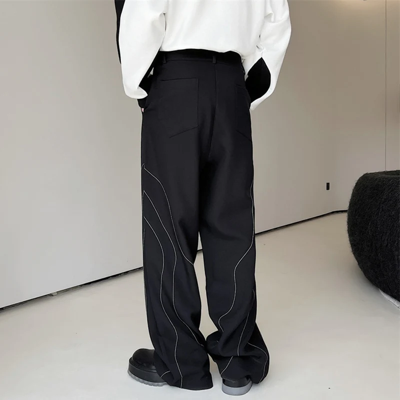 LUZHEN модные элегантные прямые костюмные брюки мужские 2024 новая модная линия в
