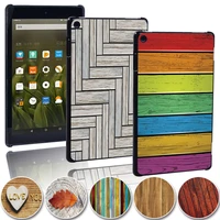 printed wood tablet shell cover case for fire 7fire hd 8fire hd 10 anti dust protective shell pen