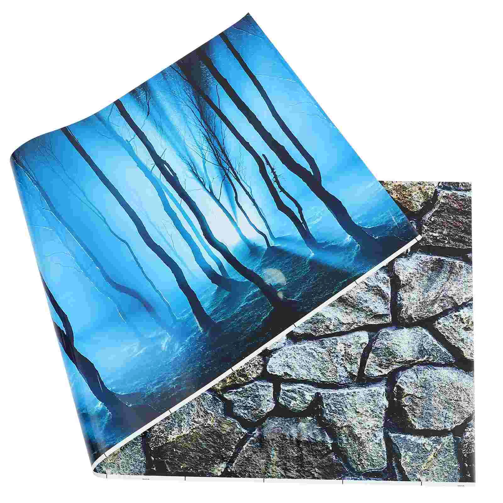 

Aquarium Background Tank Picture Backdrop Decoration Poster Accessories Decorative Paper Pictures 3D Stone Image Fadeless