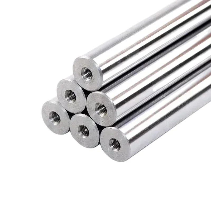 Linear shaft OD6/8/10/12/16/20mm Length100-550mm with two ends of M3/M5/M6 thread hole depth 8-16mm Chromed Harden Rod Shaft