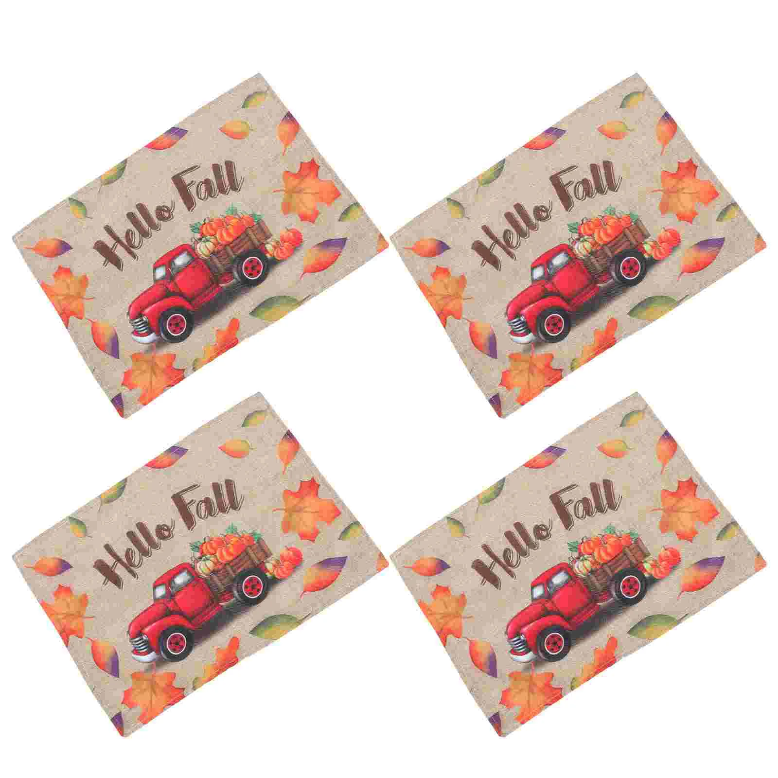

Table Mat Dining Thanksgiving Placemat Party Pumpkin Farmhouse Kitchen Decorative Pad Tableware Maple Heat Supplies Favor Proof