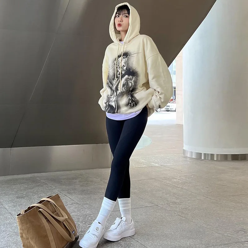 Essentials Hoodie Top Women Sweatshirt Y2k Clothing Female Pullover Long Sleeve Printed Hooded Gothic Kpop Outfit Sweat Oversize