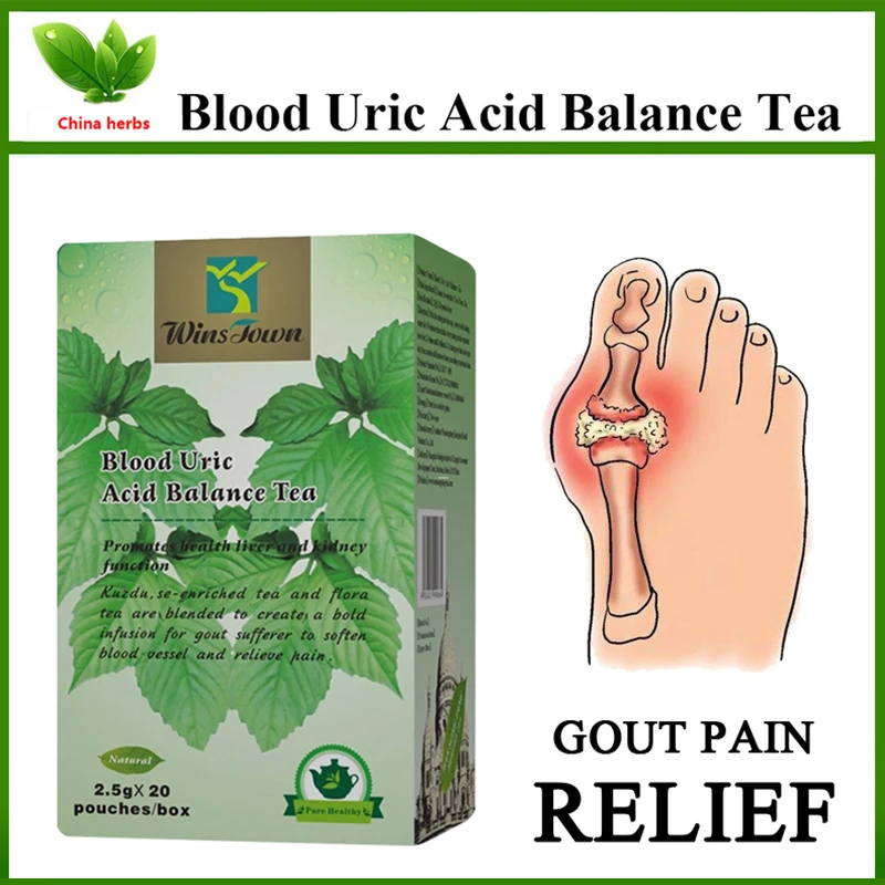 40 Pcs/2 Packs Herbal Blood Uric Acid Balance Gout Arthritis Treatment Diuretic Liver Kidney Booster Personal Health Care