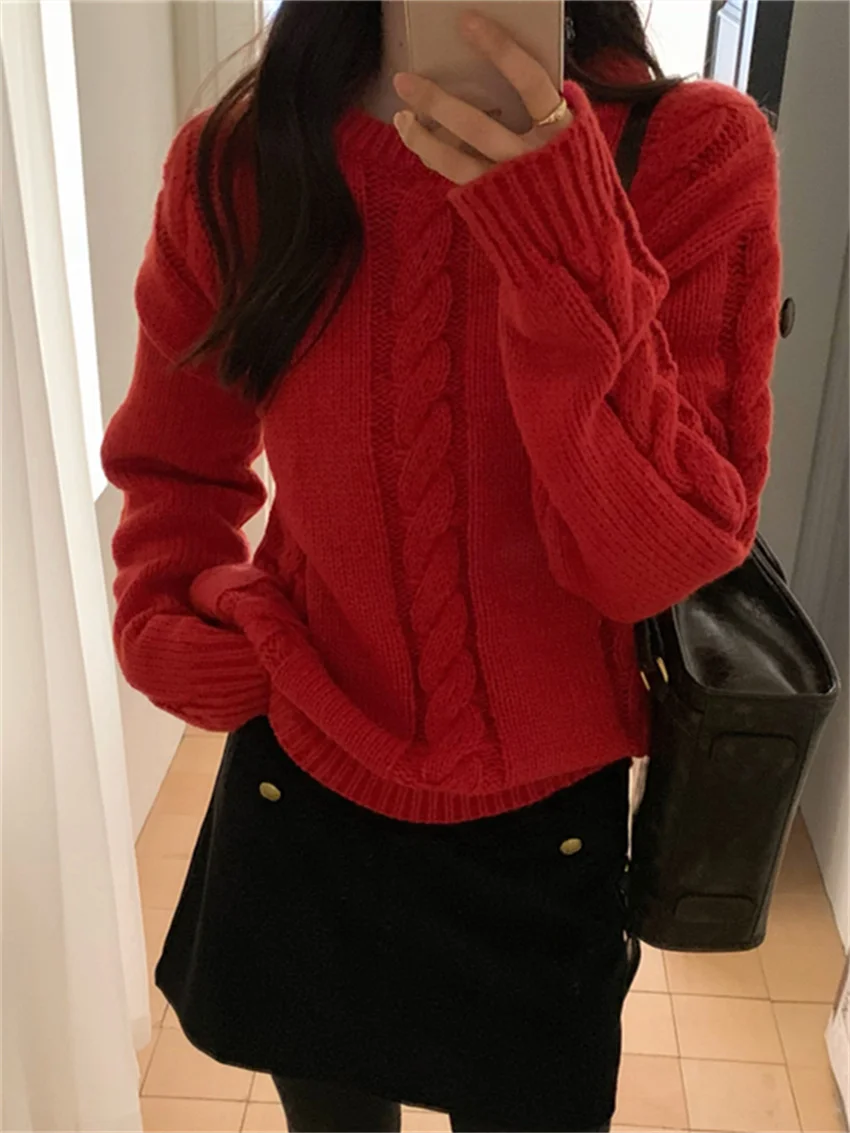 Свитер Alien Kitty женский однотонный свободный винтажный вязаный пуловер в